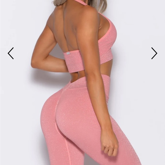 Bombshell Sportswear Pink Sparkle Sports Bra and Leggings Set - Picture 3 of 9